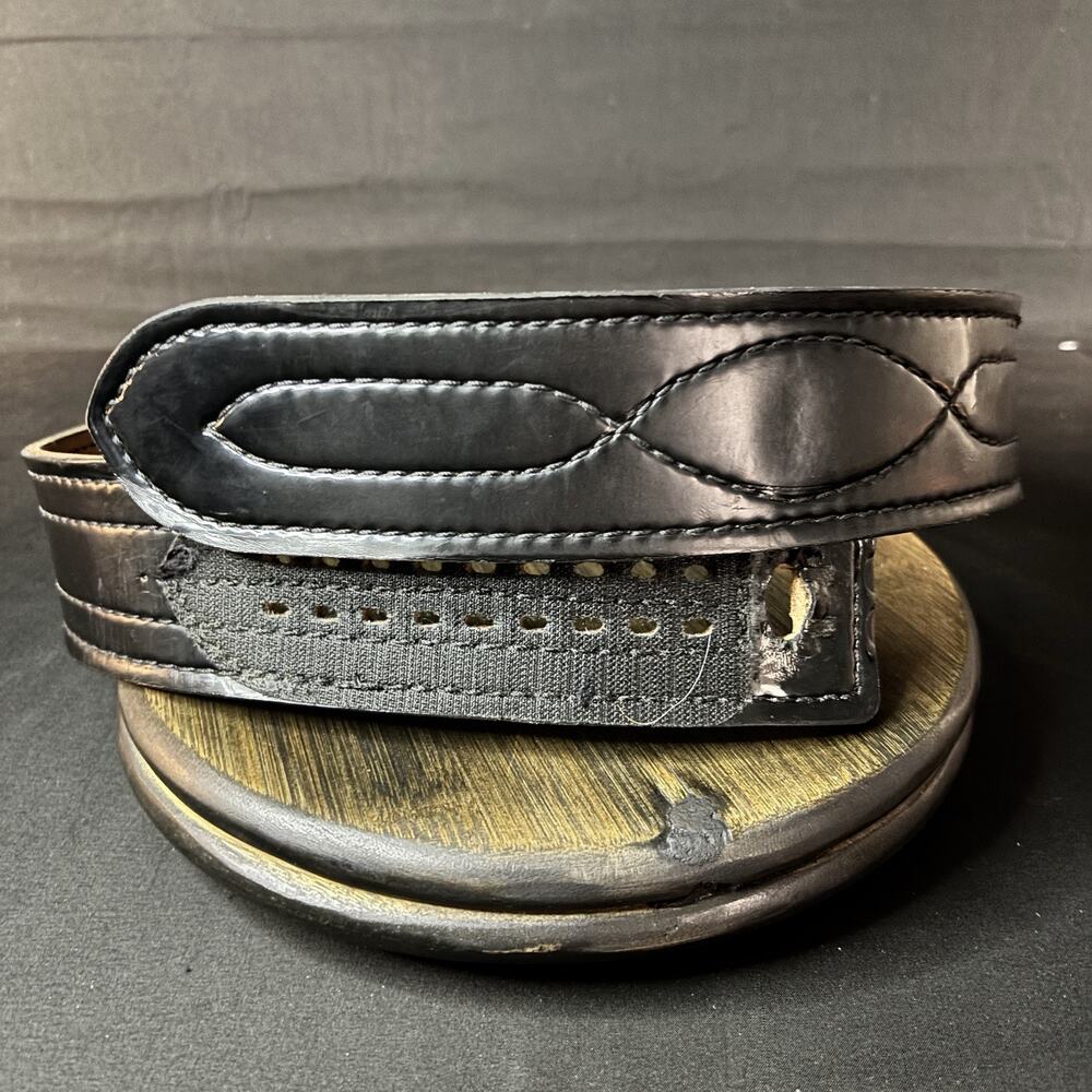 Safariland 94P Duty Belt Size 30" Hook & Loop Belt Hi Gloss Black Leather 2.25"